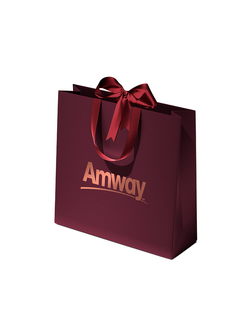 Бумажный пакет Амвей бордовый