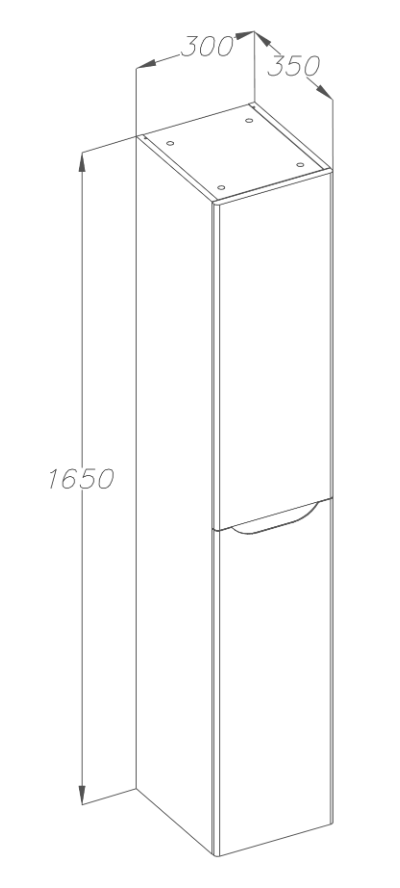 Пенал Opadiris Элеганс 30 белый матовый, левый