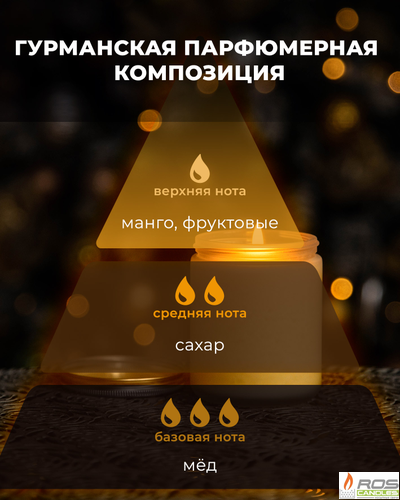 Соевая ароматическая свеча "Манго и мёд"