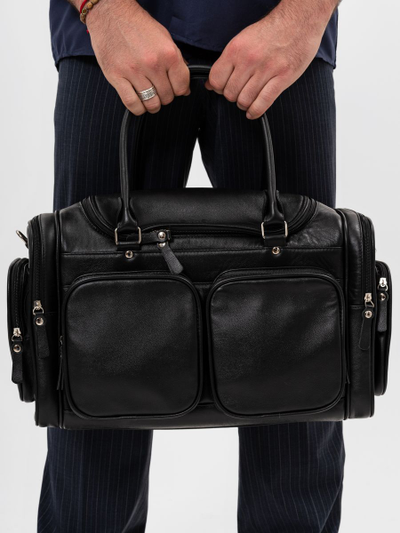 Кожаная дорожная сумка Bufaloro black (арт. 4012-01)