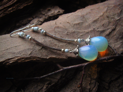 Серьги бохо "Капли лунного дождя"