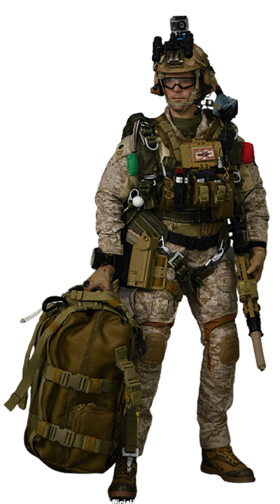 Американский морской пехотинец с парашютом - Коллекционная ФИГУРКА 1/6 MEU MRF Military Free Fall Insertion Desert (26043SD) - Easy&Simple