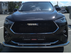Защита переднего бампера с подгибами d60/42 для Haval F7 (2019-2022)