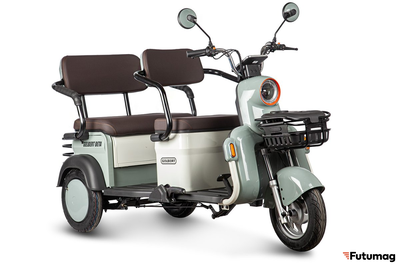 Электротрицикл Rutrike Gelbert Beta 48V/60V 800Вт зелено-белый