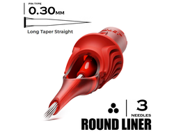3 LLT-S / 0,30mm -  Round Liner Long Taper Straight - CARTEL