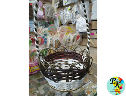 Корзина из искусственного ротанга, d 13 см, h 12 см, ручная работа