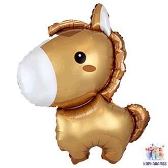 Шар Лошадь  34"/87 см фольга ( шар+гелий+лента)