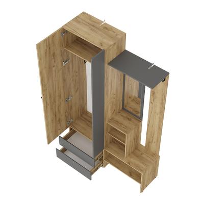 Прихожая Твист ПР-04 крафт-графит (Мебелони)