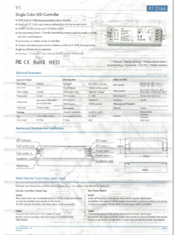 Диммер V1 4L-DIM (5-36V, 1CH, 8A, 40/96/192/288W)