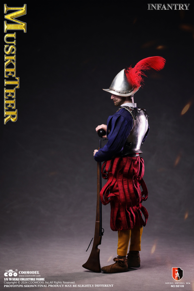 Испанский мушкетер (медно-никелевая версия) - КОЛЛЕКЦИОННАЯ ФИГУРКА 1/6 Series of Empires Spanish Conquistadors Nickel Silver Edition MUSKETEER (SE139) - COOMODEL