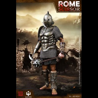 Римский гладиатор скисор (арбелас) в серебряной броне - Коллекционная ФИГУРКА 1/6 Imperial Army Hunting Ground Fighter SCISSOR Silver Edition (HH18034) - HHMODEL &amp; HAOYUTOYS