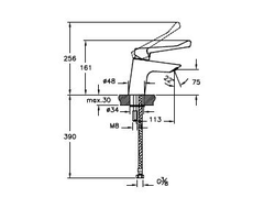 Смеситель Vitra AquaMed Solid S для раковины (для людей с ограниченными физическими возможностями), A42484EXP