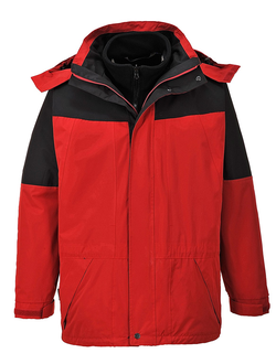 Куртка водостойкая Portwest S570 3 в 1.S\Красно-чёрный флиз отстегивается