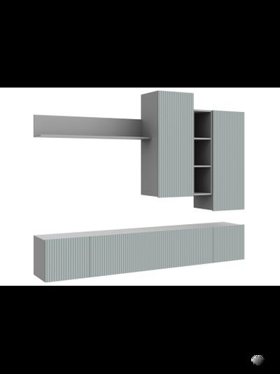Сканди стенка МДФ НМ-001 Серый Шифер / Грин Грей Софт
