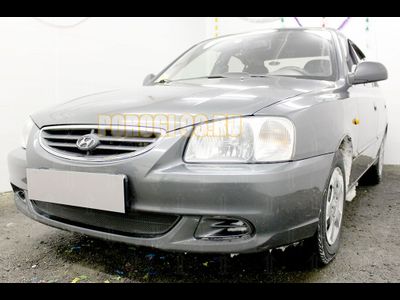 Защита радиатора Hyundai Accent (ТагАЗ) 2001-2012 black