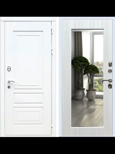 Белая дверь Лондон с зеркалом Пастораль