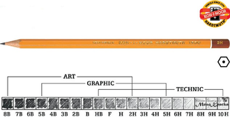 Карандаш чернографитный Koh-I-Noor 1860 2B Gold Star 2334235