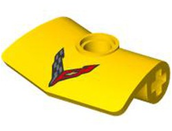 Technic, Panel Curved # 3 2 x 3 x 1 Angled with Corvette Racing Logo Pattern, Yellow (2457pb02 6540231)