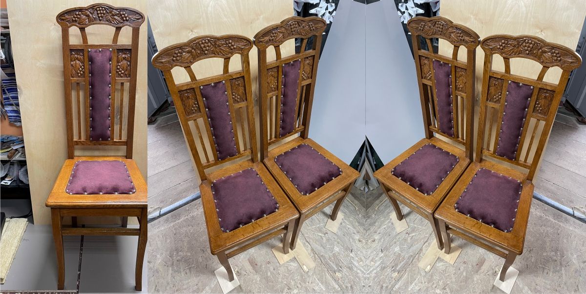 Ремонт мебели. Деревянные стулья после реставрации