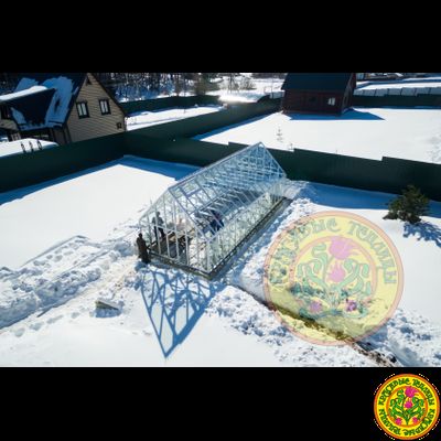 Базовая комплектация теплицы из стекла и алюминия ЛАНКАСТЕР размером 6000 х 4000 мм