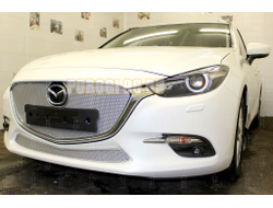 Защита радиатора Mazda 3 2016-2019 chrome верх PREMIUM