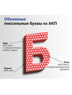 Объемные пиксельные буквы из АКП