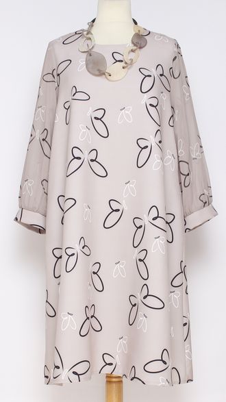ПЛАТЬЕ ШЕЛКОВОЕ "Компаньон"  экрю р.48,50
