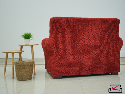 Чехол на 2хм диван Микрофибра Терракот. Защита для мягкой мебели от животных.