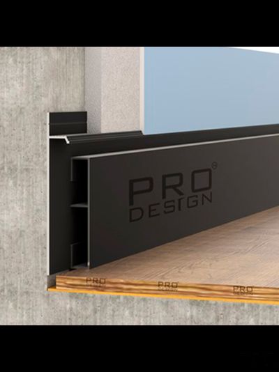 Алюминиевая вставка 1965 для плинтуса Pro Design 2,7 м.п. (12х70 мм) Черный муар