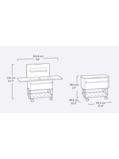 Стол-бар (Patio Cooler &amp; Beverage Cart) серый