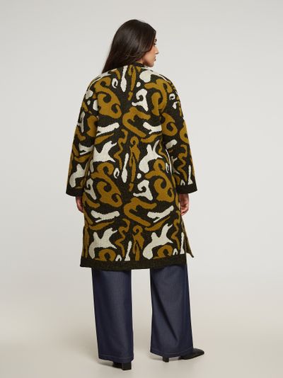 Вязаный кардиган с пестрым узором