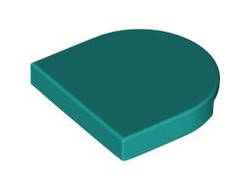 Tile, Round 2 x 2 Half Circle Extended, Dark Turquoise (5520 6550795)