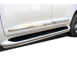 Защита штатного порога труба под порог d42 для Toyota Land Cruiser 200 Executive Lounge (2018-...)