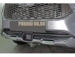 Защита радиатора Haval F7 2019- / Haval F7 X 2019- black низ с датчиком ACC (2 части)