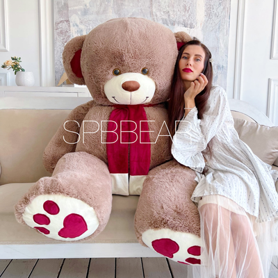 Гигантский плюшевый медведь 190 см кофейный Кевин