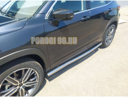 Защита штатного порога труба d60 для CheryExeed LX (2022-...)