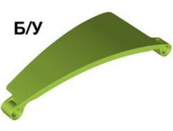 ! Б/У - Technic, Panel Curved #51 5 x 13 Tapered Right, Lime (68196 / 6308253) - Б/У