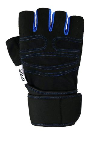 Перчатки без пальцев тактические &quot;IFRIT FOBOS&quot; (цвет черный/синий) РУК-603