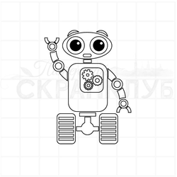 Штамп для скрапбукинга робот на моноколесе