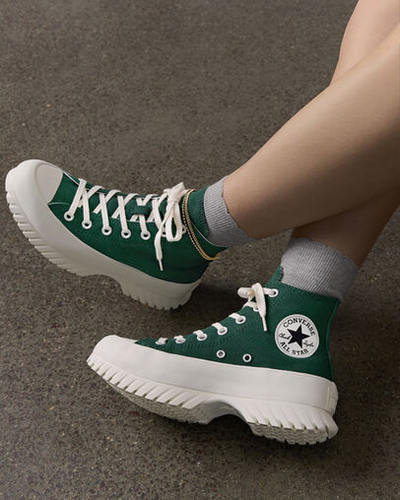 Как носить кеды Converse Chuck Taylor All Star Lugged 2.0 Platform зеленые высокие на платформе