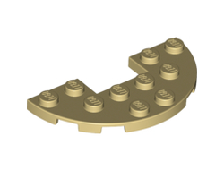 Plate, Round Half 3 x 6 with 1 x 2 Cutout, Tan (18646 / 6099893)