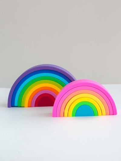 Пирамидка - прорезыватель из пищевого силикона Радуга Неон