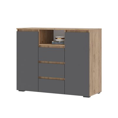 Спальня ХЕЛЕН - Комод КМ 01 Дуб Крафт золотой/Графит