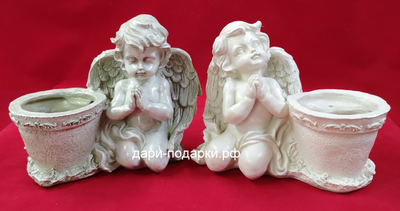 Кашпо АНГЕЛ мольба 26*21 см  0,9 кг  полистоун Россия  1129//0286991