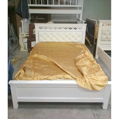 Кровать "Грация" античный белый из массива (Браво) в Липецке