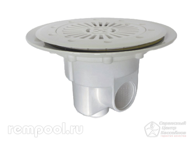 Донный слив универсальный из ABS-пластика IML круглый с патрубками 1 1/2" и 2", SU-001