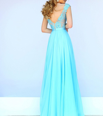 Красивое бирюзовое платье в пол цвета морской волны DL-596-3