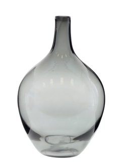 Ваза -колба стеклянная серая 17х17х29 см