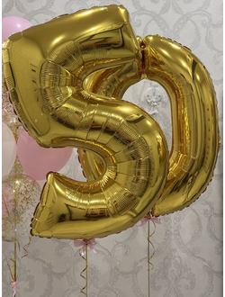 Шар-цифра 102 см с гелием Золото