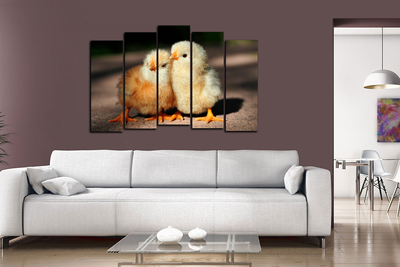 Модульная картина "Два цыпленка"